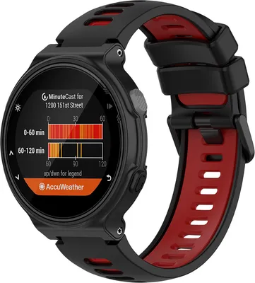 Produktbild von Strap-it Garmin Forerunner 735xt Sportarmband (Schwarz/Rot)