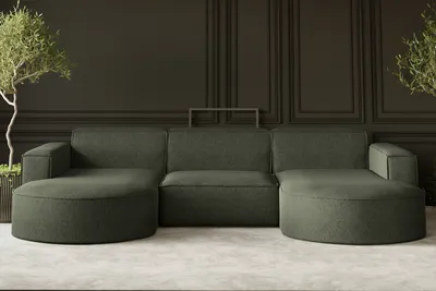 Produktbild von Kaiser Möbel Ecksofa, Sofa U form, Couch U form MODENA U STUDIO stoff Verita Dunkelgrün