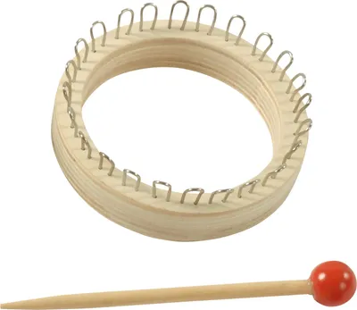 Immagine prodotto di EDUPLAY 210210 Anello per maglieria piccolo Ø 9,1 x 3 cm incl. 1 x ferro da maglia + istruzioni, naturale