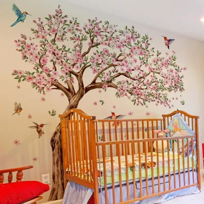 Produktbild von Inovra – Wandsticker, Großer Baum – Rosa Kirschblüten – Blumen – Wanddekoration für Kinderzimmer – Wanddekoration für Wohnzimmer – Wanddekoration für Schlafzimmer