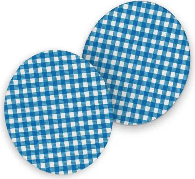 Produktbild von itenga 40x Bierdeckel blau weiß kariert Untersetzer 10,7cm