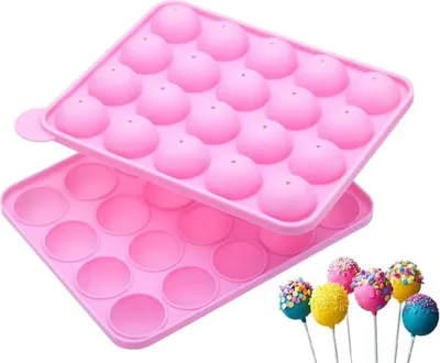 Produktbild von CAKE POPS Silikon-Keksform + Stäbchen
