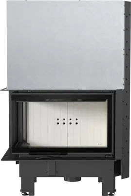 Produktbild von Kamineinsatz aus Stahl KRATKI MBM links 10 kW Ø 200 mit Schiebetür gebogenes Glas