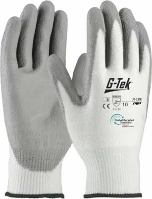 Image de 12 paires de gants de travail G-Tek 3RX blanc-gris, taille 10, gants de montage, gants en nitrile, gants de jardinage