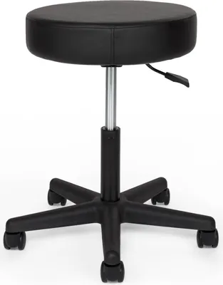 Produktbild von Robuster Rollhocker schwarz, Sitzhöhe von 48 bis 61 cm verstellbar, Ø 40 cm