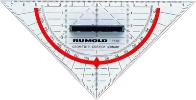 Produktbild von Geometrie-Dreieck 16 cm Kunststoff mit abnehmbaren Griff.