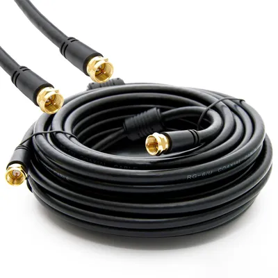 Produktbild von PremiumX 30m SAT TV Antennenkabel F-Anschlusskabel mit Mantelstromfilter Schwarz