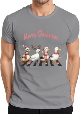 Produktbild von Merry Ducksmas Entenliebhaber Enten - Weihnachten Xmas Christmas Herren T-Shirt, Grau, M