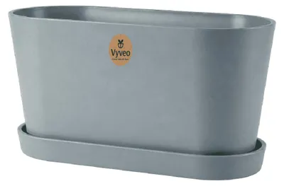 Zdjęcie produktu dla Vyveo - Doniczka Varda z podstawką - ciemnoszary - 18x10x11