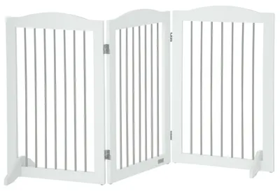 Obrázek produktu pro Bezpečnostní zábrana pro psy, skládací design, univerzální použití pro schody a dveře, bílá-154X30X80 cm, 154X30X80 cm