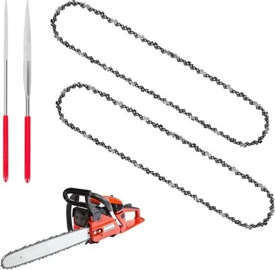 Produktbild von Sägeketten 40 cm 3/8 Zoll LP 13 mm – 59 Treibglieder – Stihl, Dolmar, Husqvarna, Einhell, Makita – Kettensägenschärfer – 2er-Set