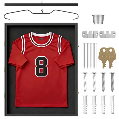 Produktbild von Fußball Trikot Rahmen - 70x90 cm Aluminium Trikotrahmen - Wandmontage - DIY Set - Acrylfront - Diebstahlsicherung