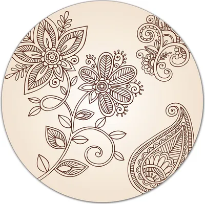 Produktbild von Glas Schneidebrett Herdabdeckplatten Schneideplatten Rund - 40 cm - Blumen Paisley