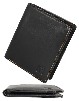 Produktbild von KRONIFY Leder Geldbörse Herren Slim Wallet, Männer Portemonnaie, RFID Schutz – Schwarz