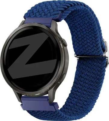 Produktbild von Bandz geflochtenes Nylonband (18mm) - Geeignet für Garmin Vivoactive 4s / Vivomove 3s / Venu 2s / Venu 3s / Forerunner 255s / Forerunner 265s / Venu 4 - 41mm - Blau