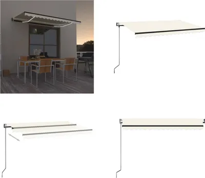 Produktbild von vidaXL Automatische Markise mit LED & Windsensor 450x350 cm Creme - Markise - Markisen - Sonnendach - Sonnendächer