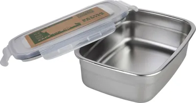Image de Boîte à lunch en acier inoxydable Wenco ; boîte à repas rectangulaire d'une capacité de 600 ml, pour le stockage
