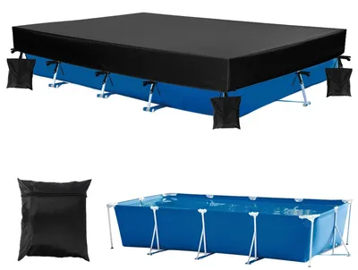 Produktbild von Omgoods – Rechteckige Poolabdeckung 450x220 cm mit Sandsäcken