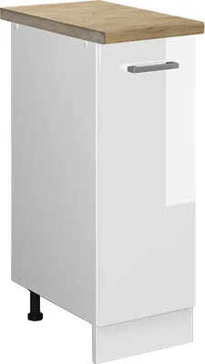 Image de Meuble de cuisine Vicco R-Line Blanc Haute brillance 30cm , PT Chêne, Model 46598