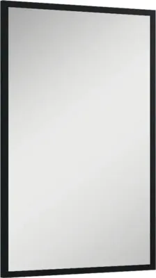A rectangular mirror with a black frame.
