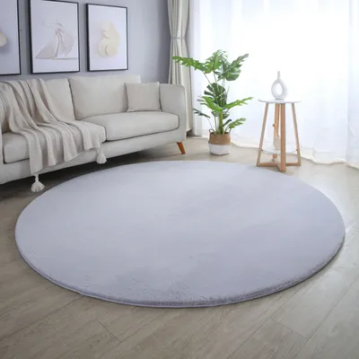 Obrázok produktu pre Homebyhome Hebký Vysoký Chlup Koberec Jednobarevný Imitace Kožešiny Plyšový Super M?kký Koberec do Obývacího Pokoje, Velikost: 160 cm kulatý