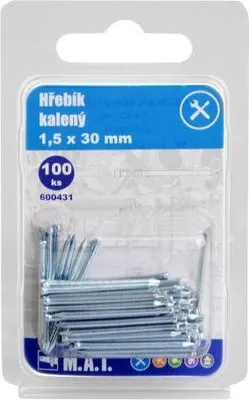 Obrázek produktu pro hřebík kalený 30x1,5mm Zn (100ks)