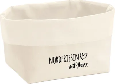 Produktbild von Huuraa Organizer Nordfriesin mit Herz 8 Liter Large Canvas Baumwolle Utensilo Geschenkidee
