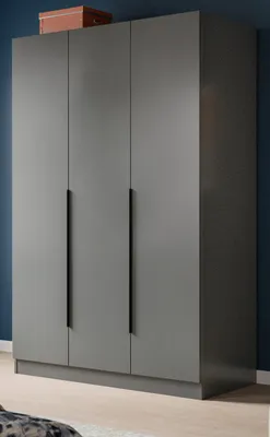 Produktbild von Kleiderschrank "Swan" in grau Drehtürenschrank 3-türig 120 x 181 cm