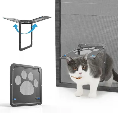 Produktbild von Haustierklappe, Fliegengitter Fliegengitterfür Fliegengittertür Abschließbar Haustiertür für Katzen/Hunde