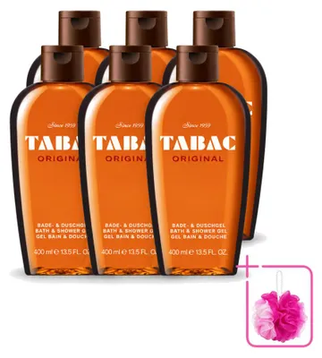 Produktbild von 6 x Tabac Original Bad- und Duschgel - Milde Reinigung - 400 ml - Sparpackung - 6 Stücke