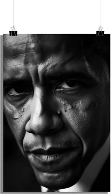 Zdjęcie produktu dla Plakat Barack Obama - Plakat portretowy - Plakat fotograficzny - Plakat czarno-biały - 51x71cm - Idealny do oprawienia w ramę