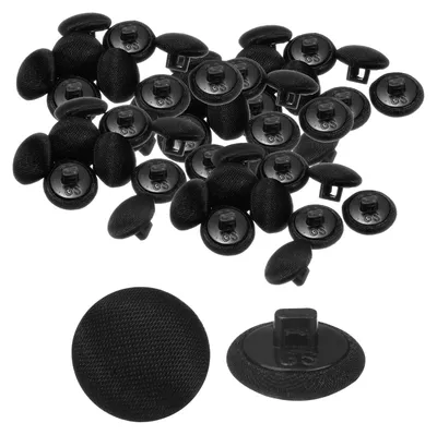 Productafbeelding van Satijnknopen - Diameter 12,5 mm - Voor het aanbreien aan kleding en handwerk - 50 stuks - Zwart