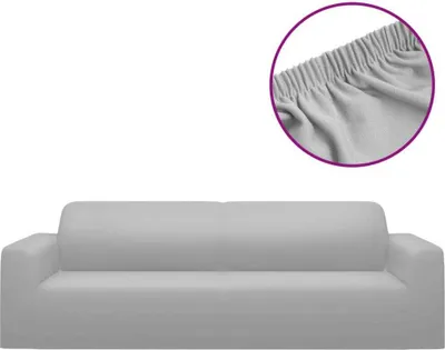 Produktbild von vidaXL Stretch Sofahusse 3-Sitzer Grau Polyester-Jersey