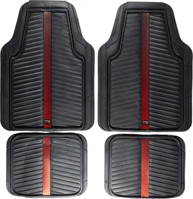 Produktbild von Red Bull Racing Red Bull 4er Set Bull Flash PVC Schwarz/Rot Teppiche für Vans, komfortabel und schmutzabweisend