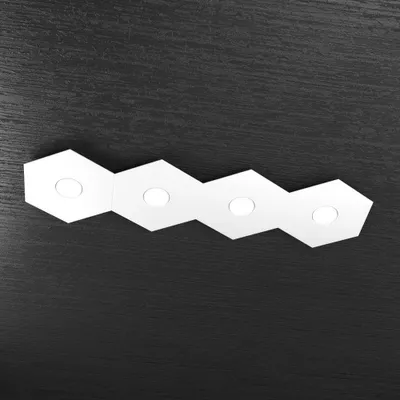 Obrázok produktu pre Moderné stropné svietidlo Hexagon Metal White 4 svetlá Led 12X4W