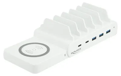 Immagine prodotto di DELOCK USB + kabelloses Ladegerät 2xUSB-C PD + 3xUSB-A 110 W