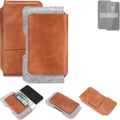Produktbild von K-S-Trade Handyhülle Schutzhülle kompatibel mit Volla Phone 22 Gürteltasche Holster Gürtel Tasche Smartphone Tasche Handy Hülle Polyurethan+ Filz, braun