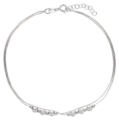 Produktbild von Fußkettchen Fußkette feine Kugeln 925 Silber 925 Silber