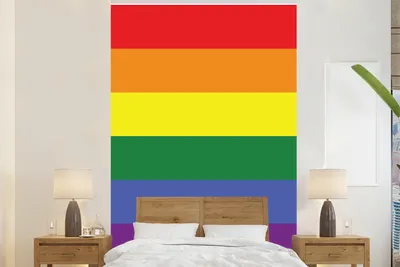 Produktbild von MuchoWow® Fototapete für Wohnzimmer oder Schlafzimmer Wandtapete Vinyl Motivtapete Regenbogen - Stolz - Liebe - 155x240 cm - Tapete