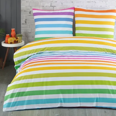 Produktbild von Bettwäsche Bettbezug 200x200 cm, Kopfkissenbezug 80x80 cm 3 teilig Deckenbezug Set aus 100% Baumwolle Renforce mit Reissverschluss - Buymax®