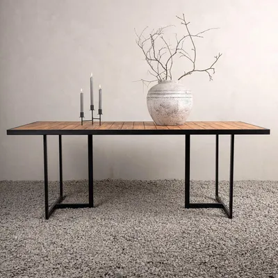 Produktbild von home24 Gartentisch - Beige - Holz Teilmassiv - 100 x 75 x 200 cm