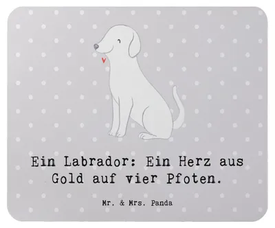 Produktbild von Mr. & Mrs. Panda Mauspad Labrador Herz - Grau Pastell - Geschenk, Hundefreundschaft, computer mousepad, Hunderasse, pc, liebevoller Hund, Mouse Pad, Hunderassen Vielfalt