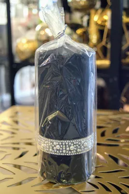 Image de Artman Bougie Cylindre Noire Parfuminée Traditionnelle 18 cm