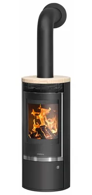 Produktbild von Oranier Rota Top 2.0 Kaminofen Stahl Schwarz mit Sandstein-Abdeckplatte