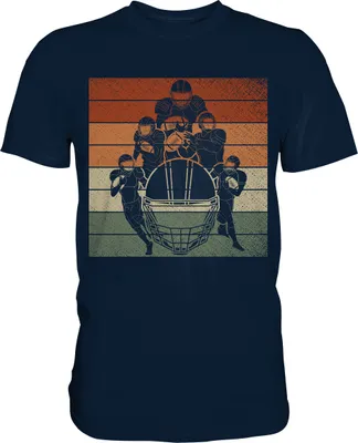 Produktbild von Retro American Football Team T-Shirt – Navy / XXL