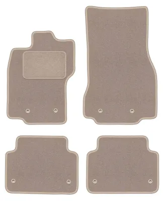 Image de Tapis de sol en moquette pour Jaguar XF I 4WD X250 2007-2015 (berline/break) – jeu 4 pièces, beiges, sur mesure – Wielganizator LUX