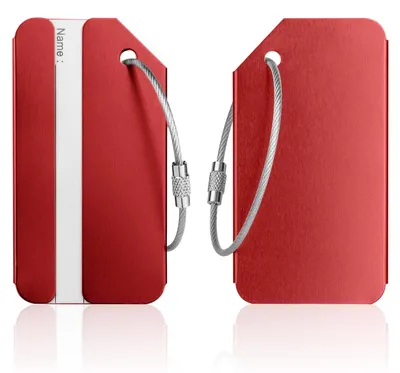 Produktbild von Gepäckanhänger Gepäckanhänger Kofferanhänger - Aluminium - 8 x 4,2 cm - Rot - Für Koffer und Handgepäck