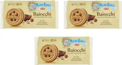 Produktbild von 3x Mulino Bianco Baiocchi schoko reigel Kekse kuchen mit Schokolade 336gr snack