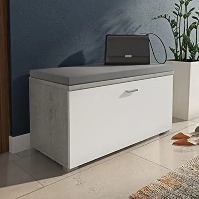 Productafbeelding van Dmora modern schoenenrek met 1 klepdeur en 4 vakken, ruimtebesparend voor de hal