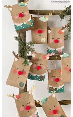 Immagine prodotto di Calendario dell'Avvento renna 34 sacchetti di carta e accessori